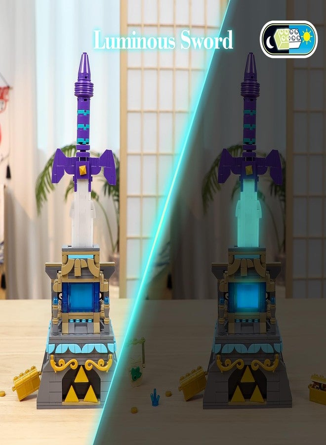 TOY PLAYER مجموعة مكعبات بناء سيف ماستر المتوهج من لعبة BOTW، مجموعة ألعاب سيف للكبار والأولاد والأطفال من سن 6 إلى 12 سنة (498 قطعة) - Image 5